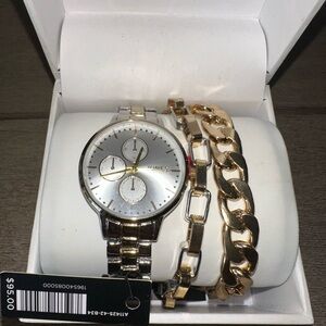 Timex Silver and Gold Watch Set